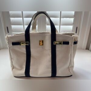 New condition women’s canvas birkin - boatkin handbag with gold hardware $150